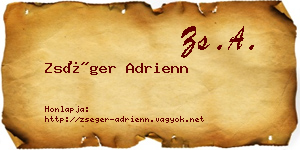 Zséger Adrienn névjegykártya